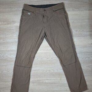 Kuhl Radikl Pants Mens 36x32 (34x30) Brown Hiking Outdoor Stretch Trail Nature